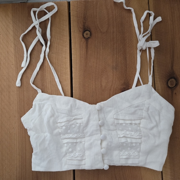 Princess Polly Cropped white top size 4 - Picture 1 of 3
